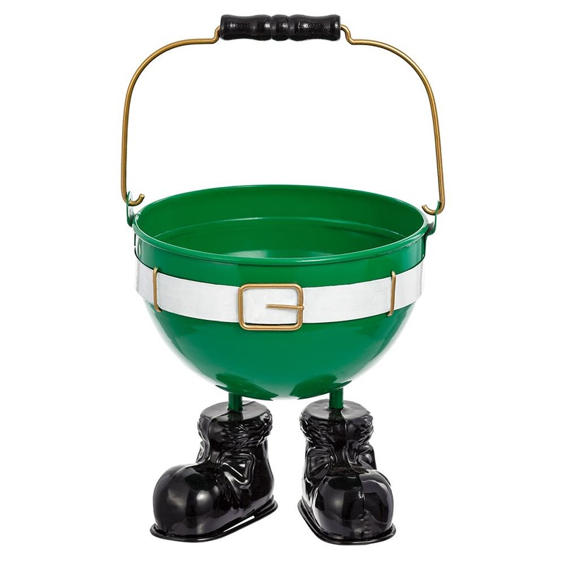 Metal Santa Planter, 9 (Gold & Green)