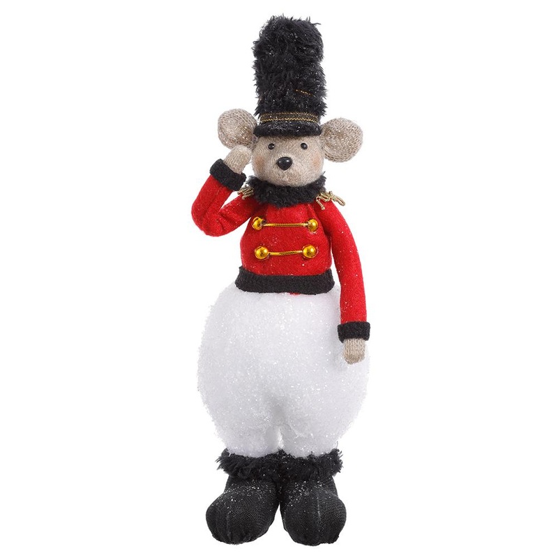 Mouse Nutcracker Figurine, 10 (White & Red)
