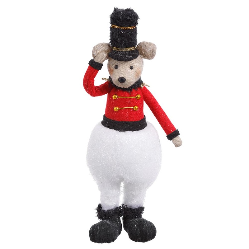 Mouse Nutcracker Figurine, 12.5 (White & Red)