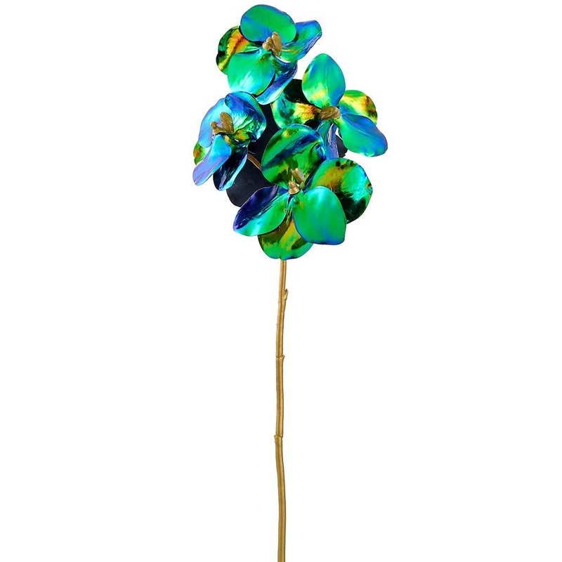 Pearl Metallic Vanda Orchid Spray, 26 (Peacock)