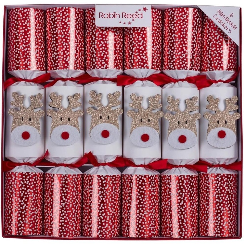 Racing Reindeer Party Crackers, 13 (Set of 6)