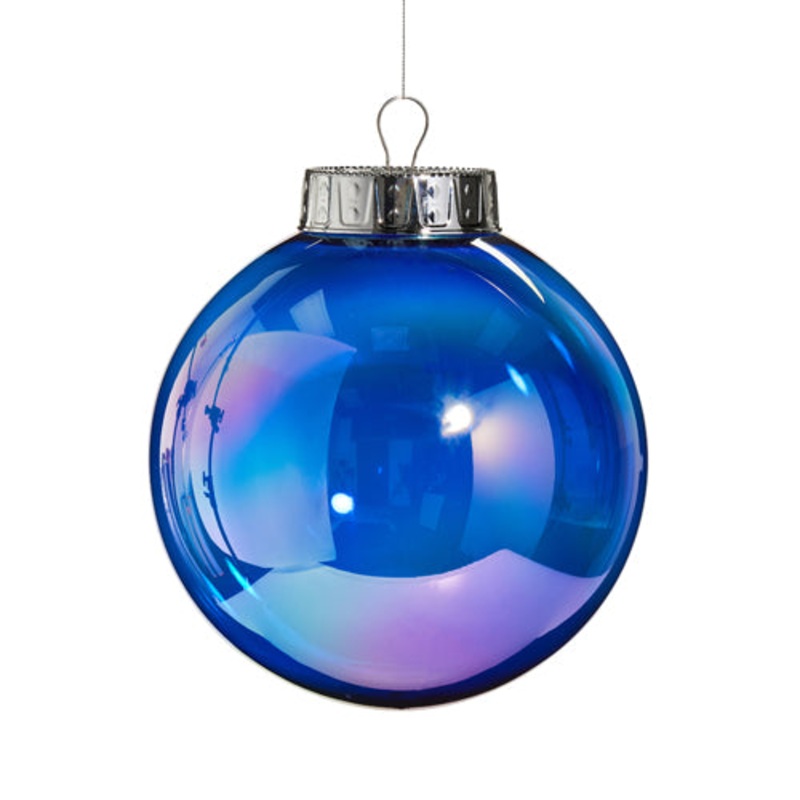 Sapphire Seamless Iridescent Ball Ornament, 8