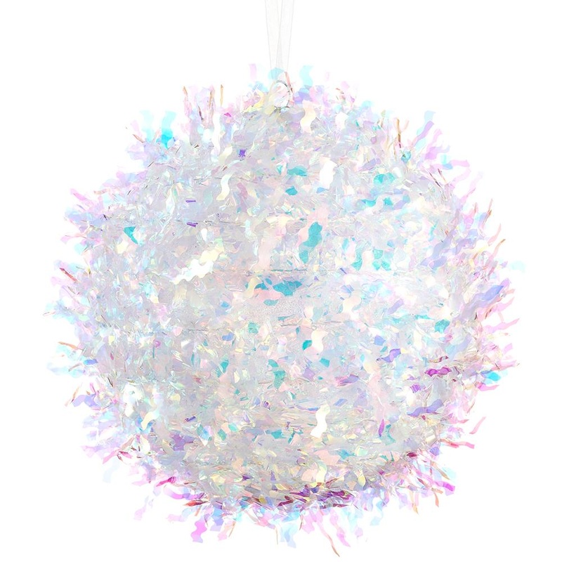 Tinsel Ball Ornament, 6 (Iridescent)