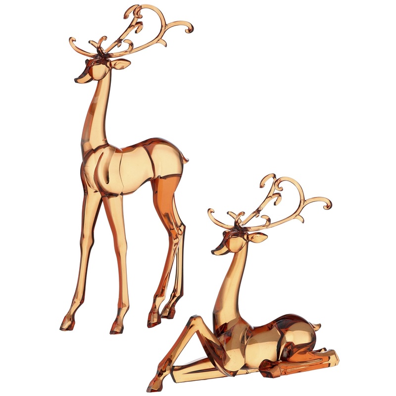 13-18 Acrylic Amber Deer Set of 2