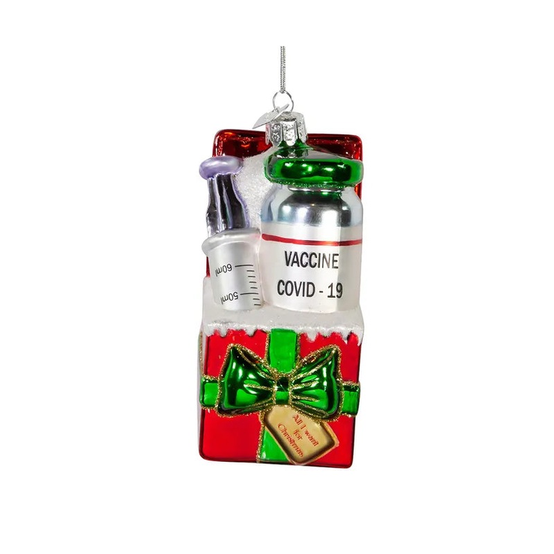 4.25 Nobel Gems Glass Covid Vaccine Ornament