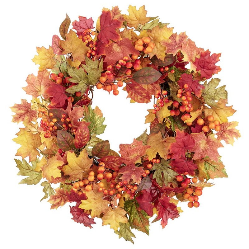 Berry/Maple/Magnolia Leaf Wreath, 24 (Fall)