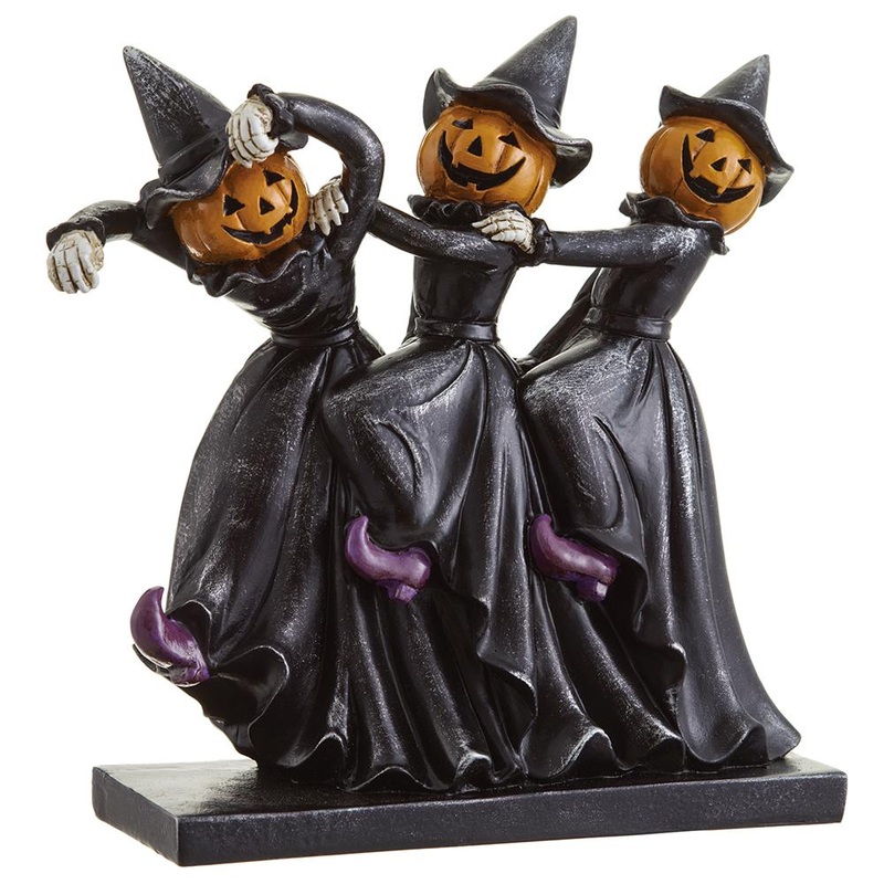Dancing Jack-O-Lantern Ladies Figurine, 9.5 (Black & Orange)