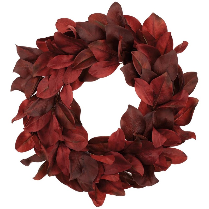 Magnolia Leaf Wreath, 27 (Red Burgundy)