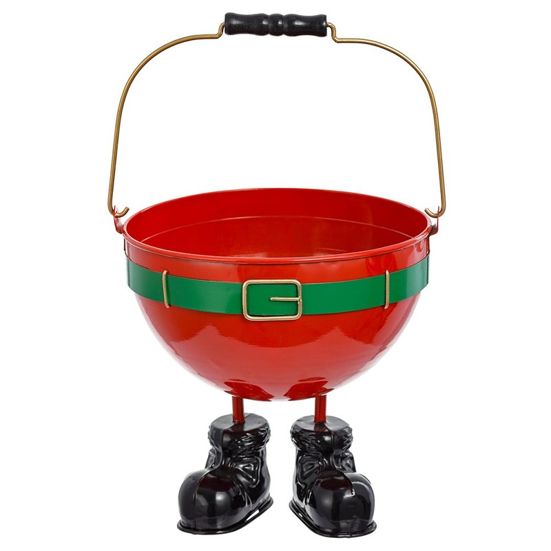 Metal Santa Planter, 10 (Gold & Red)