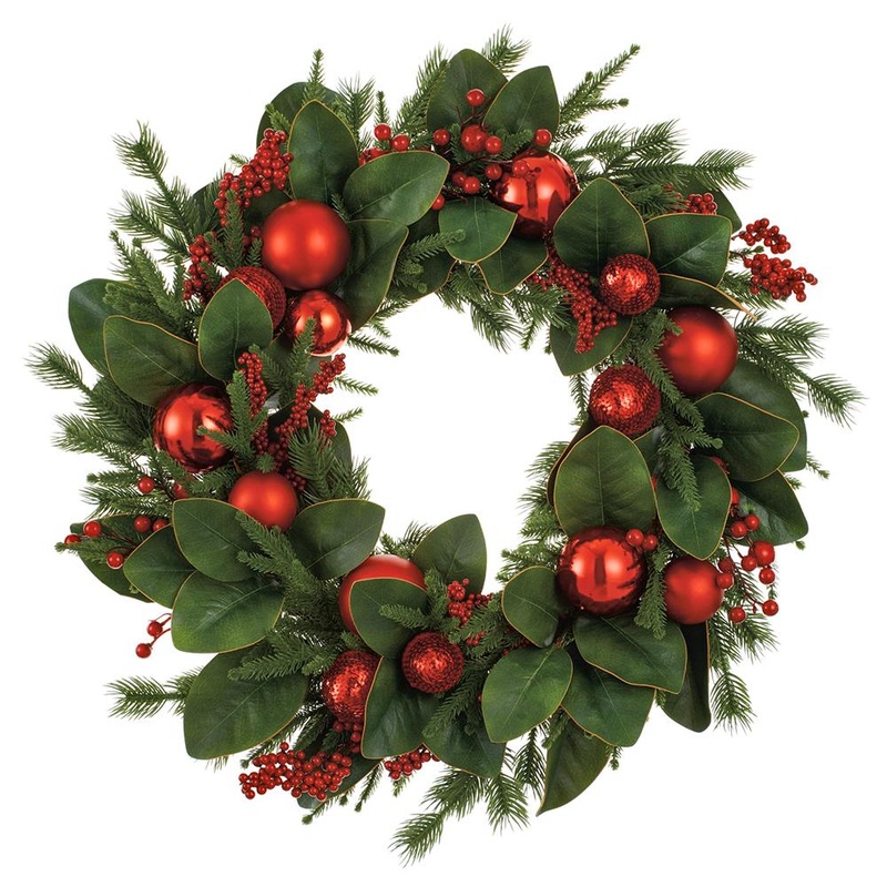 Ornament Ball/Berry/Pine Wreath, 26 (Red & Green)