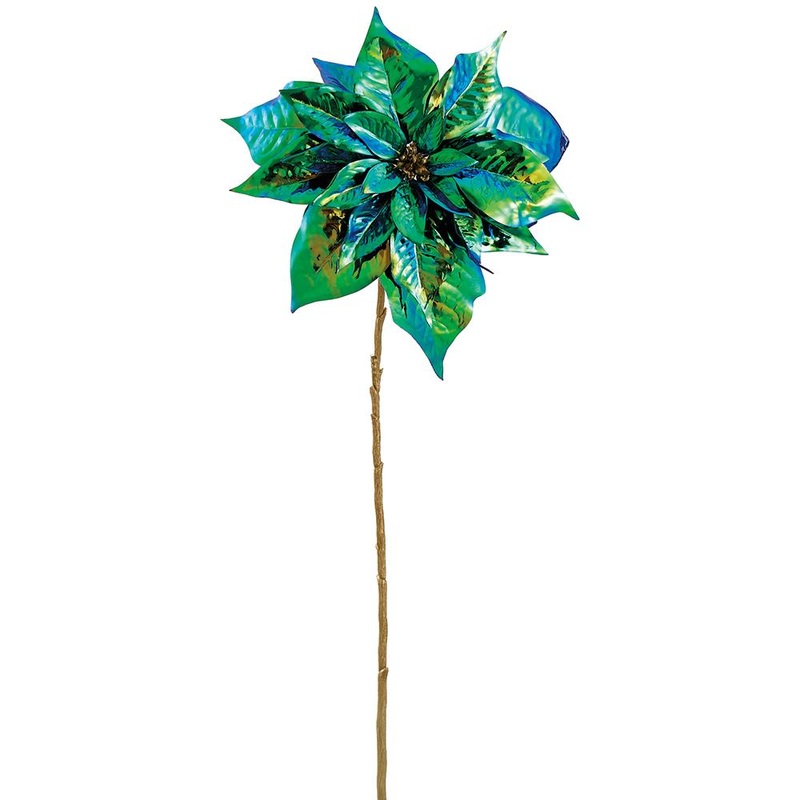 Pearl Metallic Poinsettia Spray, 28 (Peacock)