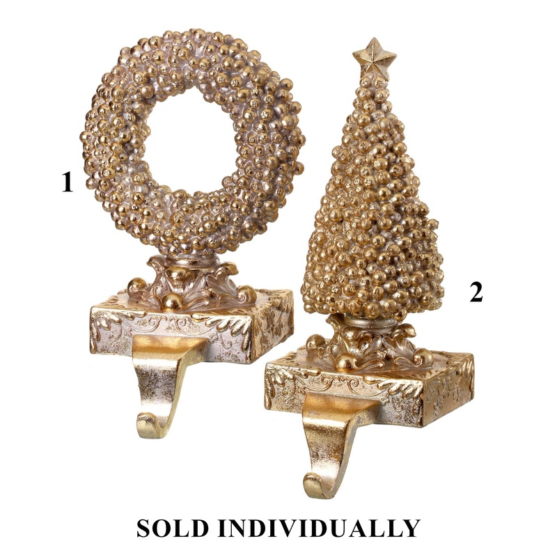 Resin Gilded Berry Tree/Wreath Stocking Holder, 10 (2 styles – sold individually)