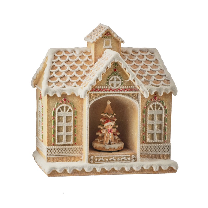 Resin Gingerbread Music Box, 12