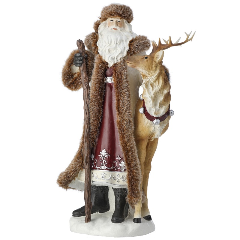 Resin Regents Park Santa w/Deer, 15