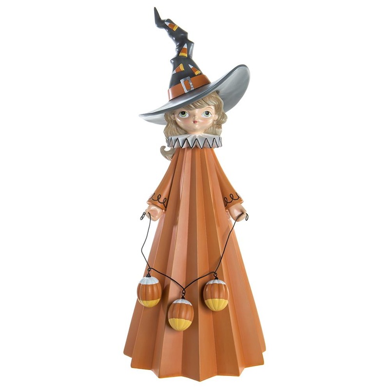 Witch With Candy Figurine, 24.2 (Pumpkin Orange)