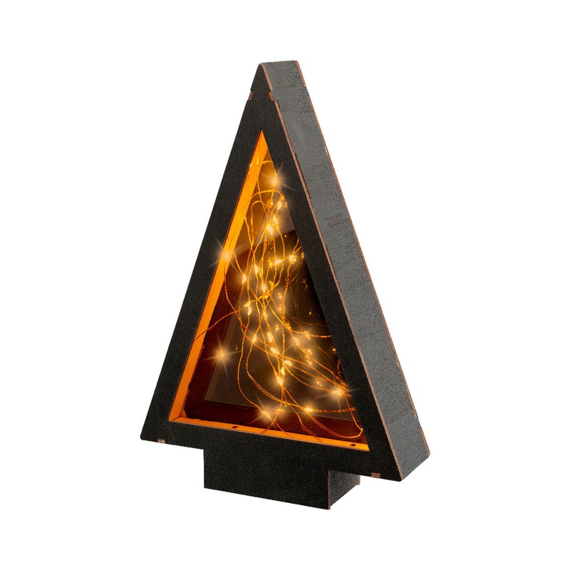 11 Micro LED Plywood Tree Frame Battery Operated