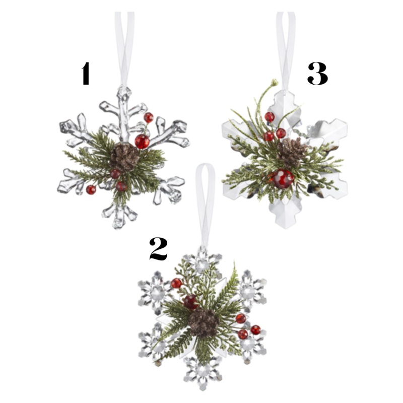 4.5 Krystal Mistletoe Snowflake Ornament (sold individually)