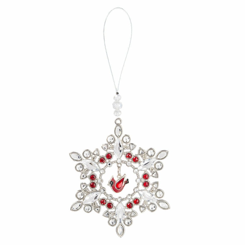 5.5 Cardinal Snowflake Ornament