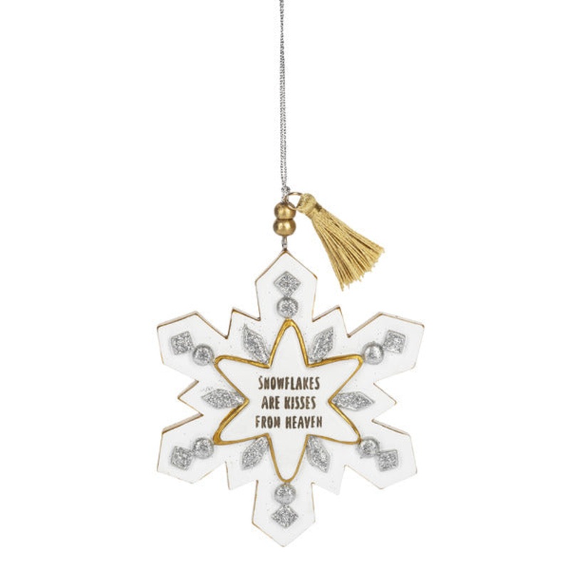 Snowflake Snowflakes Are Kisses From Heaven Ornament, 6