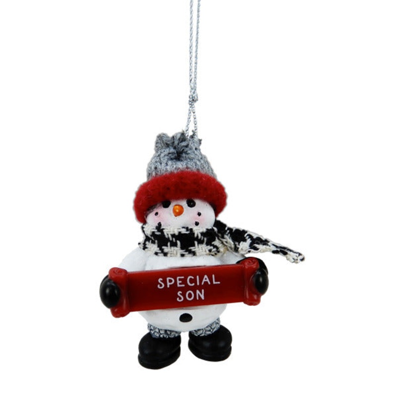 Snowman Special Son Ornament, 2.5