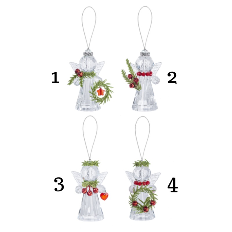 Teeny Mistletoe Angel Ornament, 3 (4 styles – sold individually)