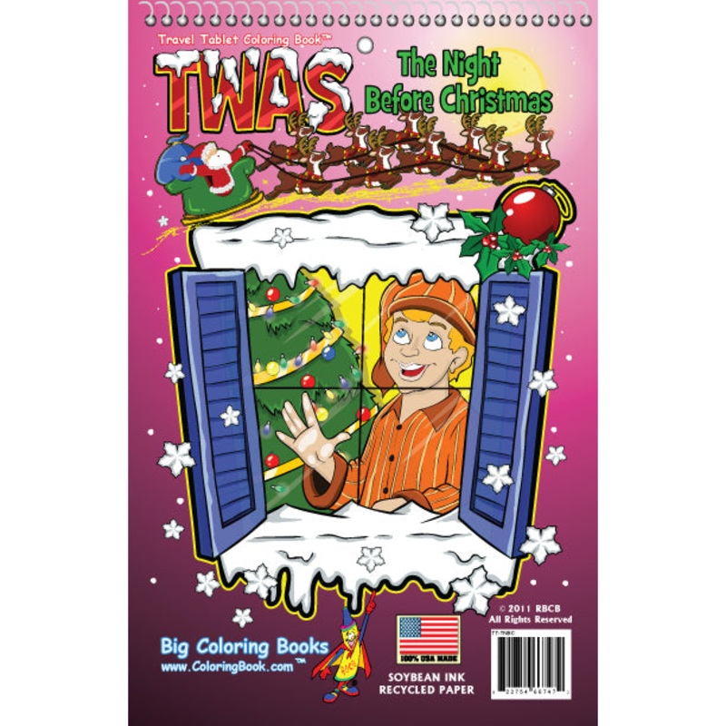 Twas The Night Before Christmas Travel Tablet Coloring Book