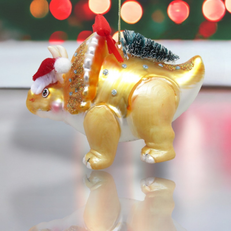 Yellow Dinosaur with Tree Ornament