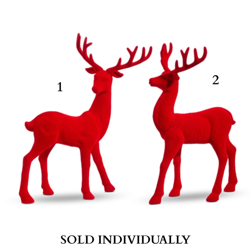 13 Red Flocked Deer (2 Styles – Sold individually)