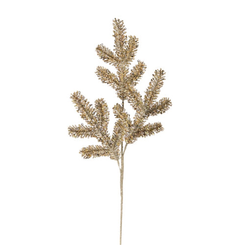 30 Glittered Champagne Pine Spray