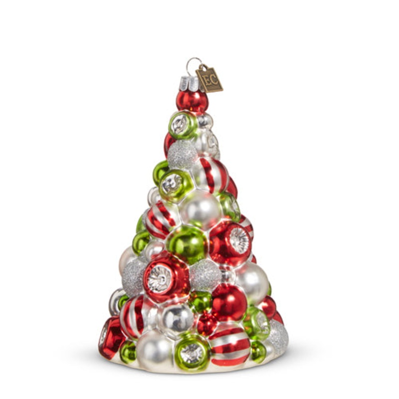 5.5 Red, Green and White Reflector Tree Ornament
