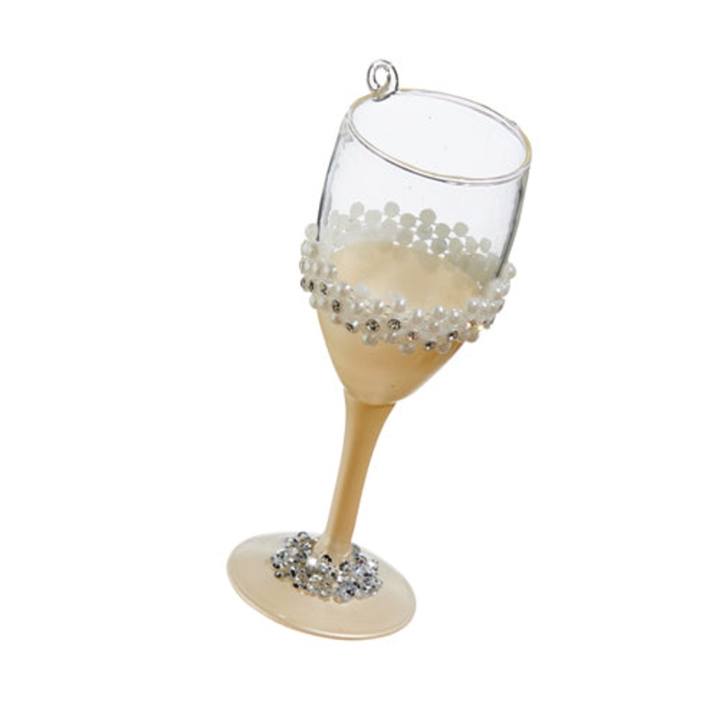 5 Pearl Wine Glass Ornament