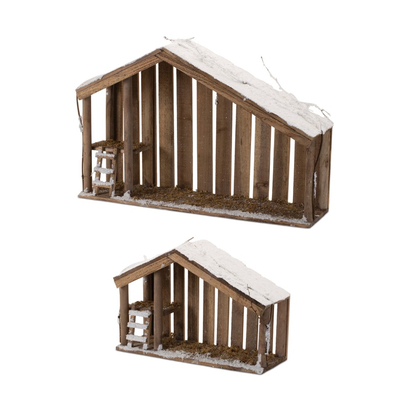 Creche – Wood (Set of 2) 15.5L x 6W x 10.5H & 24L x 6.75W x 16H