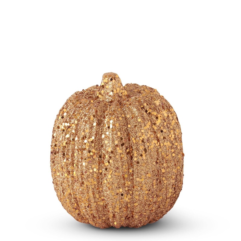 Orange Glitter &  Sequin Pumpkin, 6