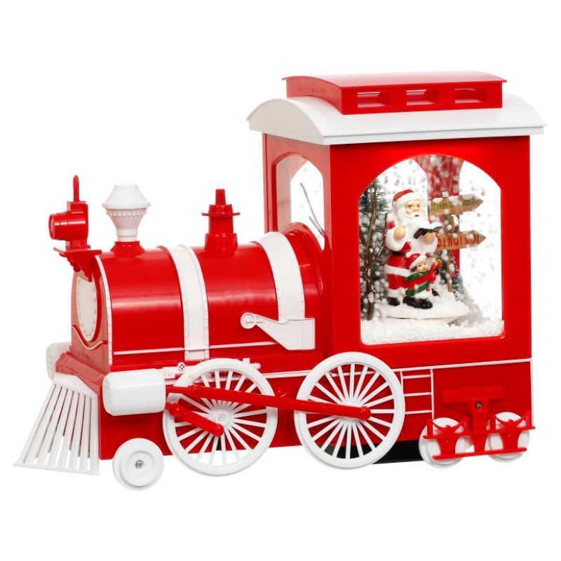 Snowing Train with Santa, 12 x 6