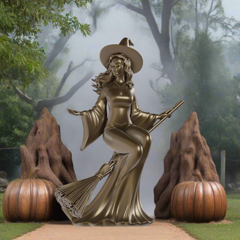 Witch Riding a Broom (Bronze)