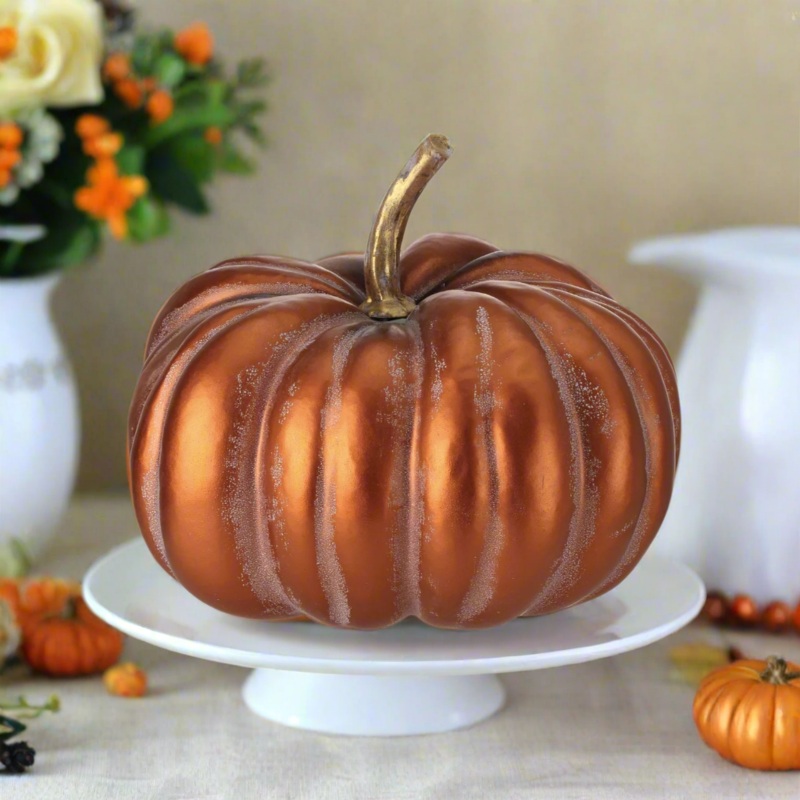 12 Metalic Autumn Latex Pumpkin (Copper)