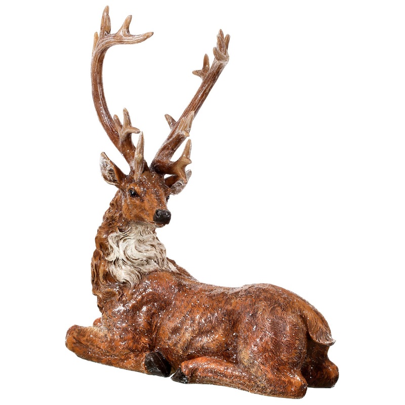 15 Resin Frosted Laying Reindeer