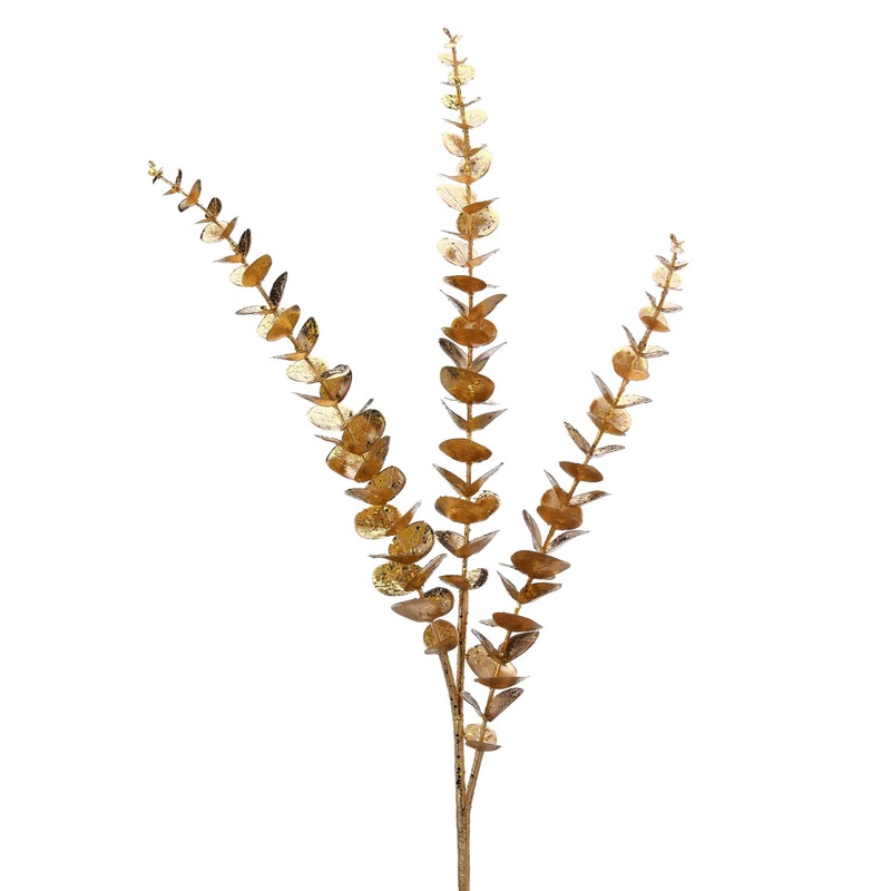 36 Gilded Glitter Eucalyptus Spray (Gold)