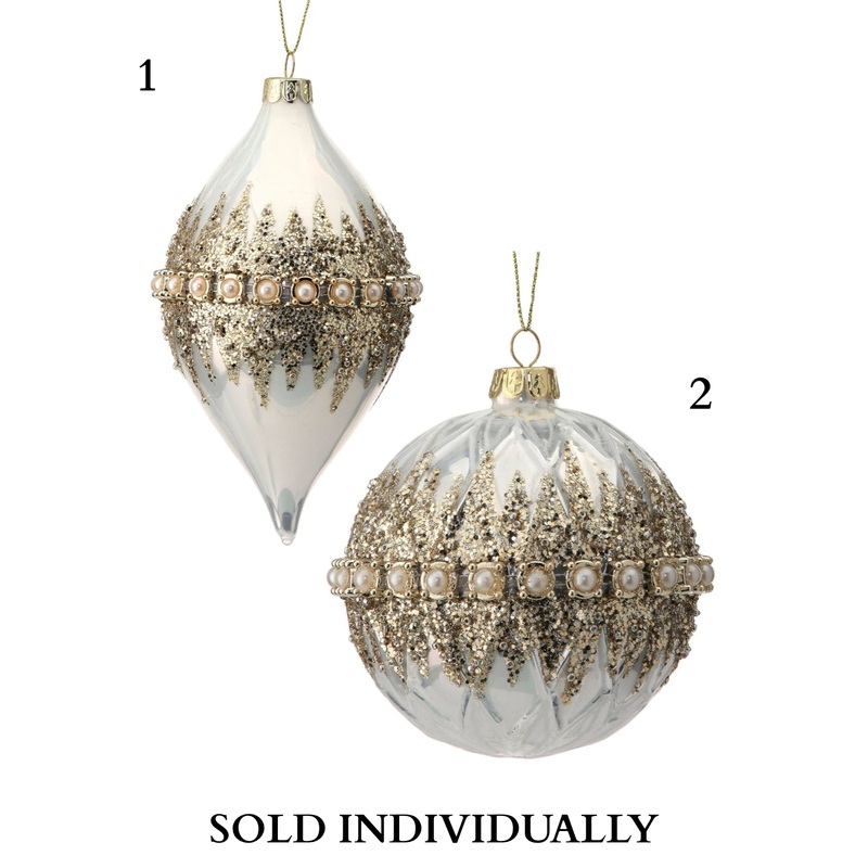 4-6 Glass Beaded Pearl Ornament (2 Styles – Sold individually)
