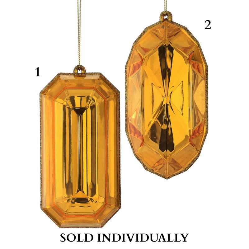 5 Acrylic Precious Gem Ornament (Gold) (2 Styles – Sold individually)