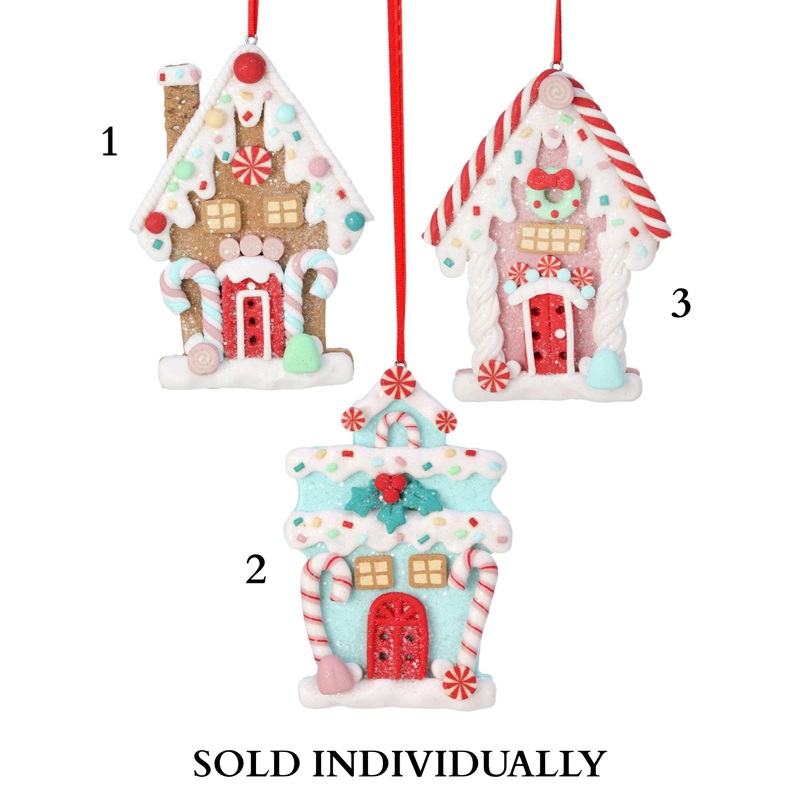 5 Clay Holiday Sweets House Ornament (3 Styles – Sold individually)