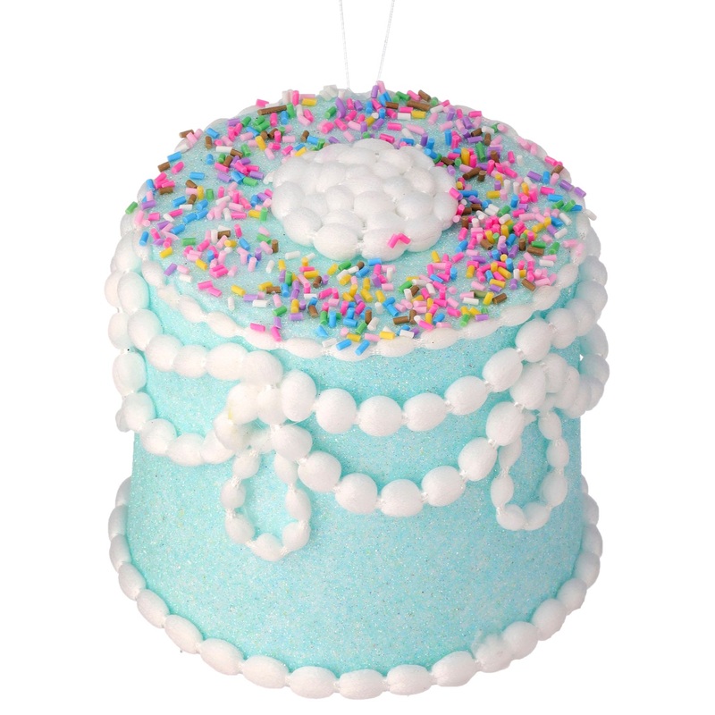 5 Pastel Candy Decorated Cake Ornament (Blue)