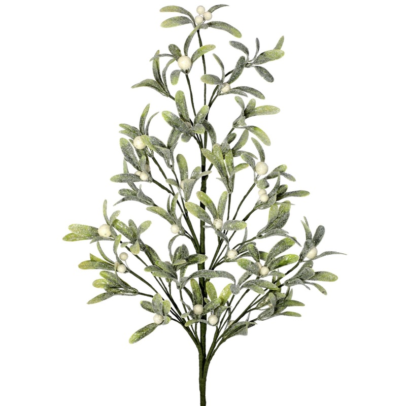 Frosted White Pearl Mistletoe Berry Spray, 36