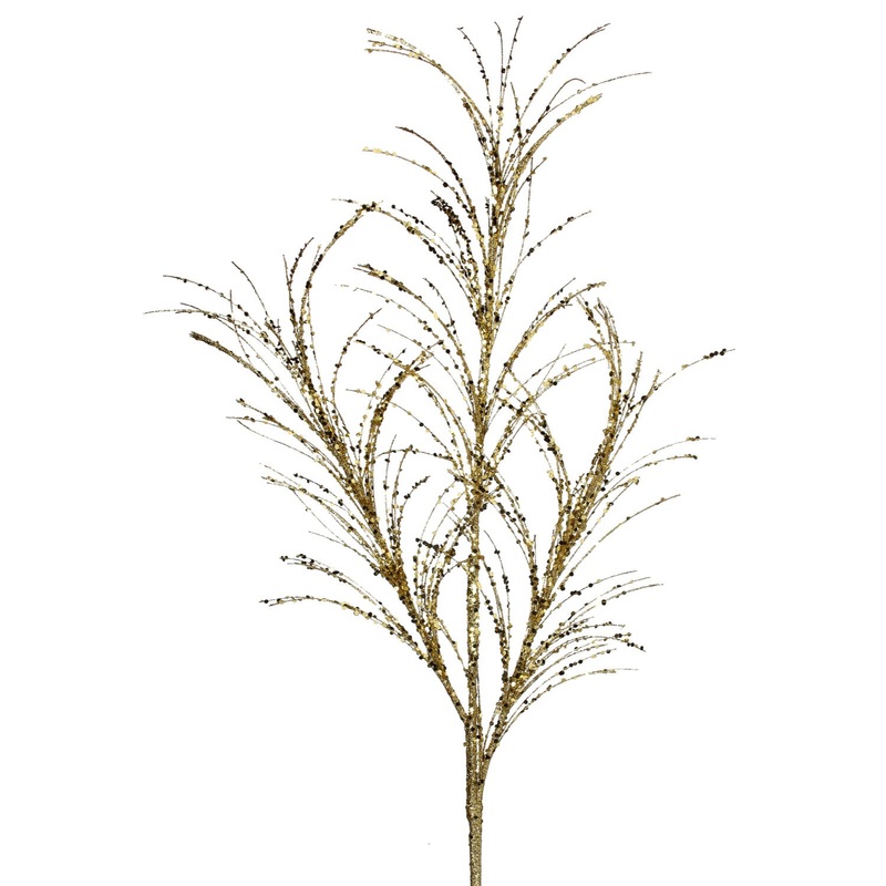 Glitter Sequin Pampas Grass Spray, 34 (Gold)
