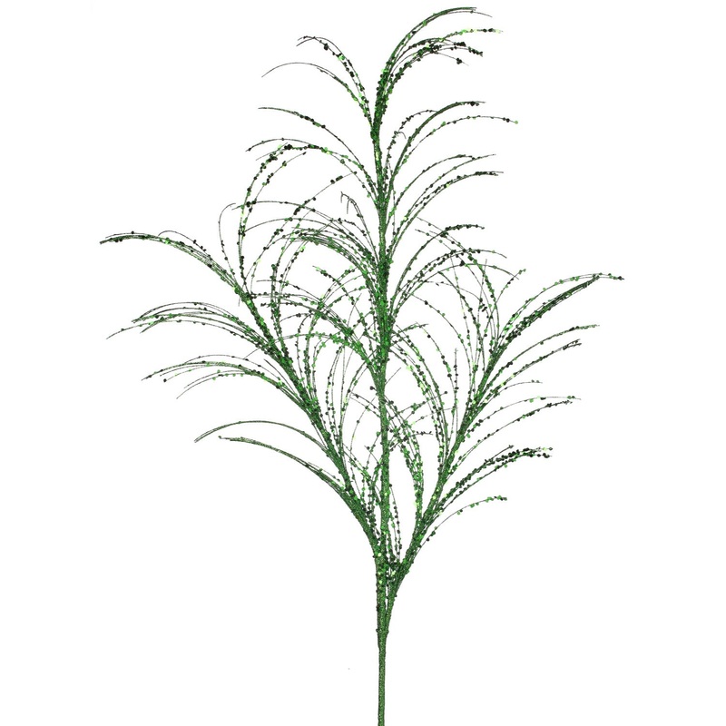 Glitter Sequin Pampas Grass Spray, 34 (Green)
