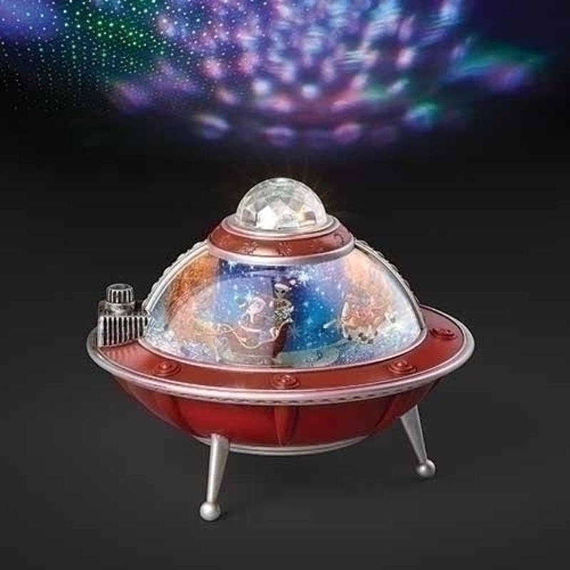 LED Musical Swirl UFO Water Globe, 8.75