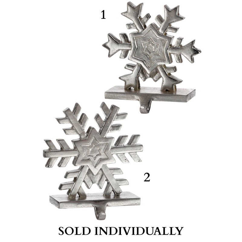 Resin Snowflake Stocking Holder, 9 (2 Styles – Sold individually)