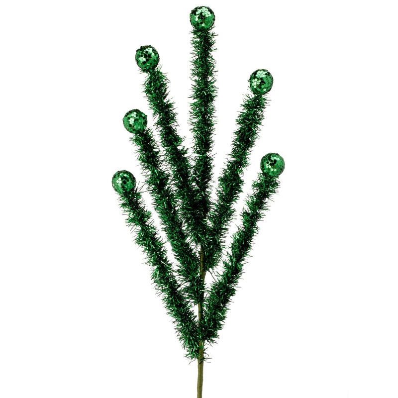 Tinsel And Glitter Ball Spray, 24 (Green)