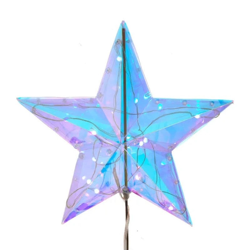 13.25 Pre-Lit Multicolor RGB Holographic Star Treetop