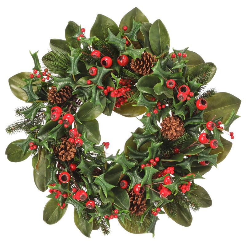 28 Premium Berry/Pine/Magnolia/Holly Wreath